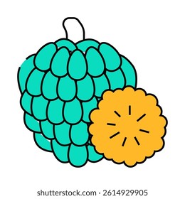 custard apple fruit line icon vector. custard apple fruit sign. isolated symbol illustration