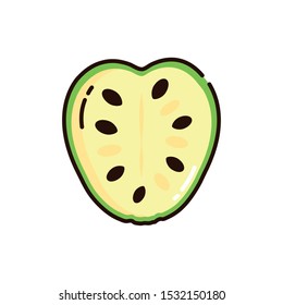 custard apple icon design, Fruit healthy organic food sweet and nature theme Vector illustration