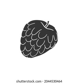 Custard Apple Icon Silhouette Illustration. Asian Fruit Vector Graphic Pictogram Symbol Clip Art. Doodle Sketch Black Sign.