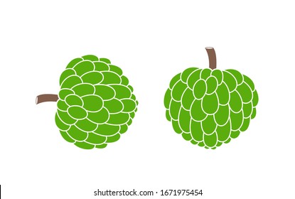 Logo de la manzana custaza. manzana crema aislada sobre fondo blanco