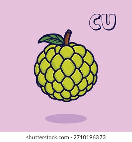Clipart de Vector de manzana de natillas en dibujos animados divertidos