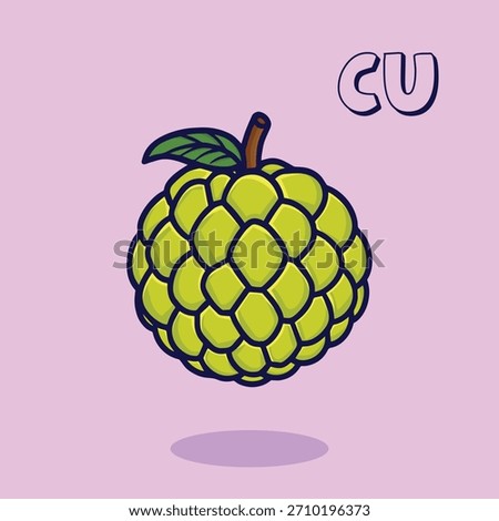 Custard Apple Vector Clipart in Fun Cartoon