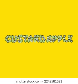 custard apple word text fruit letter for strain
