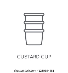 custard cup linear icon. Modern outline custard cup logo concept on white background from kitchen collection. Suitable for use on web apps, mobile apps and print media.