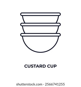 custard cup outline icon. Linear vector from kitchen concept. Thin line custard cup icon isolated on white background