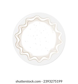 Custard pie or pumpkin pie line art illustration logo