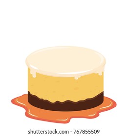 custard pudding vector. free space for text.