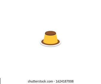 Custard vector flat icon. Isolated custard chocolate caramel cake emoji illustration 