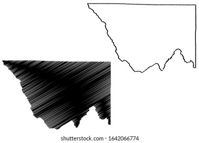 Custer County, Colorado (U.S. county, United States of America,USA, U.S., US) map vector illustration, scribble sketch Custer map