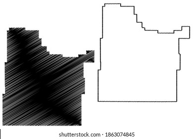 Custer County, Montana (U.S. county, United States of America, USA, U.S., US) map vector illustration, scribble sketch Custer map