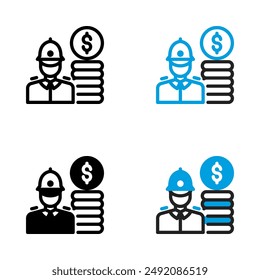 Custodian bank icons in 4 different shapes for investment, banking, and finance