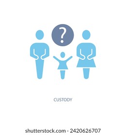icono de línea de concepto de custodia. Ilustración de elemento simple.diseño de símbolos de esquema de concepto de custodia.