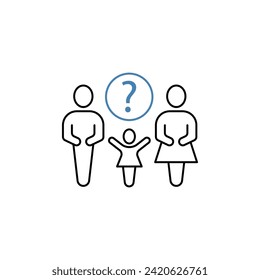 icono de línea de concepto de custodia. Ilustración de elemento simple.diseño de símbolos de esquema de concepto de custodia.