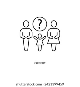 icono de línea de concepto de custodia. Ilustración de elemento simple.diseño de símbolos de esquema de concepto de custodia.