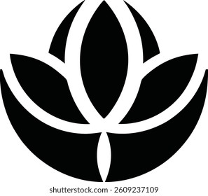 Custom Abstract Flower Silhouette Vector Art Illustration