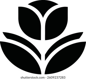 Custom Abstract Flower Silhouette Vector Art Illustration