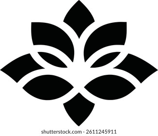 Custom Abstract Flower Silhouette Vector Art Illustration