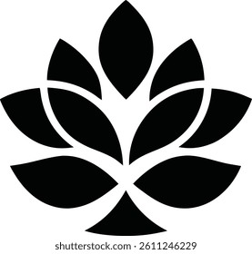 Custom Abstract Flower Silhouette Vector Art Illustration
