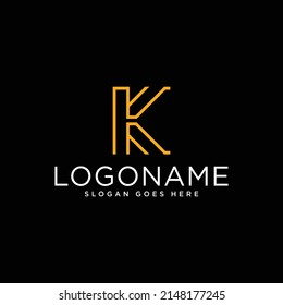 CUSTOM ABSTRACT GEOMETRIC K LETTER LOGO DESIGN MODERN