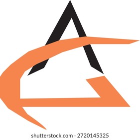 logotipo geométrico abstracto personalizado marK ORANGE AND BLACK VACTOR