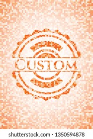 Custom abstract orange mosaic emblem