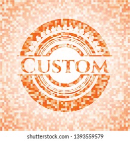 Custom abstract orange mosaic emblem