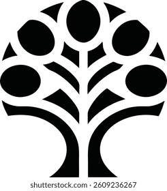 Custom Abstract Tree Silhouette Vector Art Illustration