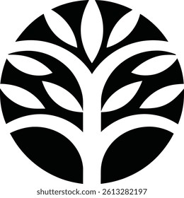 Custom Abstract Tree Silhouette Vector Art Illustration