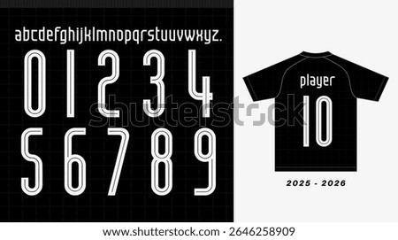 custom alphabet and number set based on the 2025–2026 away jersey design of Tottenham Hotspur English football club known as spur.  Includes A to Z uppercase letters, numbers 0 to 9