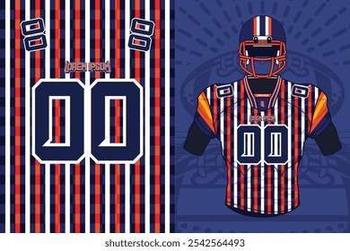 custom american football sports jersey pattern front view for sublimation purpose