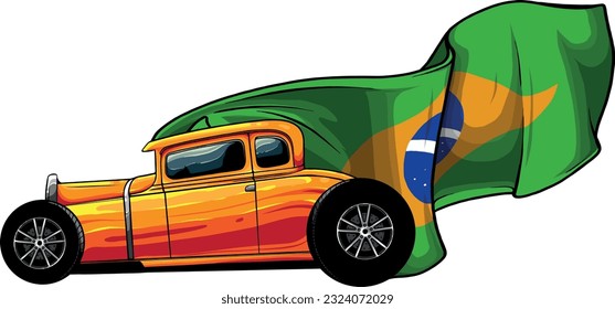 Custom American Hot Rod Car with italian flag
