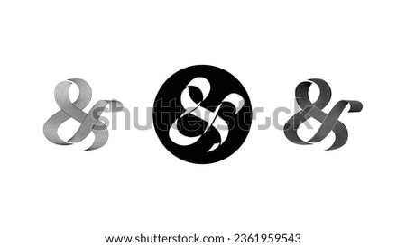 Custom Ampersand Elegance: Elevate Your Invitations, Cards, and Posters. Vector Perfection.