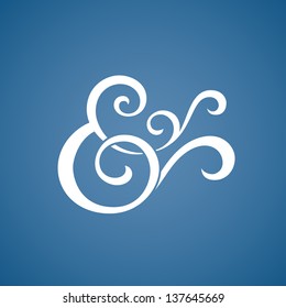 Custom ampersand for wedding invitation. Vector illustration