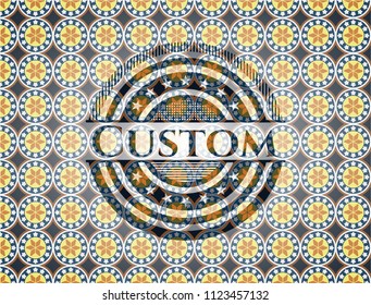 Custom arabic emblem. Arabesque decoration.