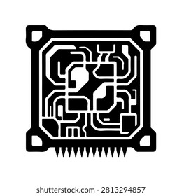 Custom ASIC Chip Specialized Processor Vector Icon