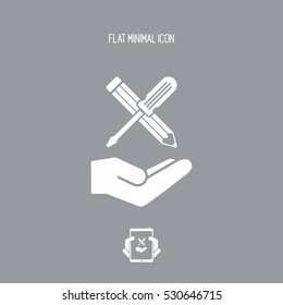 Custom assistance flat icon