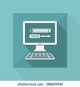 Custom assistance web services - Vector icon