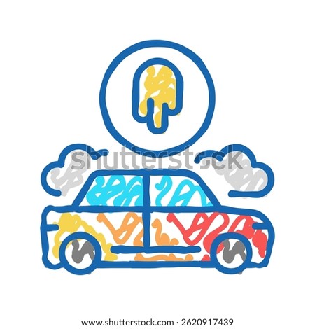custom auto paint doodle icon sketch vector. custom auto paint sign. isolated symbol illustration
