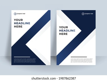 Custom background business book cover design template. Cover template for a report in a minimalistic style with triangular design elements. Vector illustration with modern corporate concept