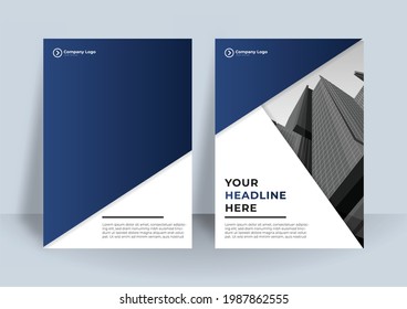 Custom background business book cover design template. Cover template for a report in a minimalistic style with triangular design elements. Vector illustration with modern corporate concept