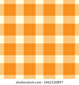 Custom background tartan pattern, japan check fabric seamless. Vibrant texture textile plaid vector in orange and amber color.