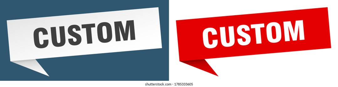 Custom Banner Custom Speech Bubble Label Stock Vector (Royalty Free ...