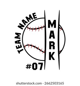 Custom Baseball Player Name Split Graphic Design