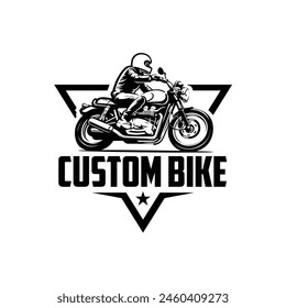 Custom bike classic motorcycle logo vector isolated