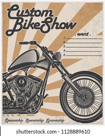 Custom Bike Show Poster, Vector EPS 10