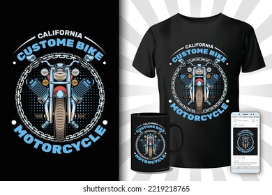 Custom bike t-shirt design vector