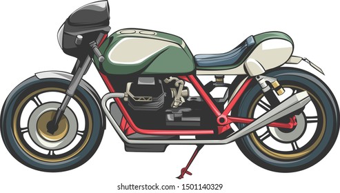 Custom Bike Vintage Flat Vector Design and Logo