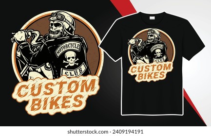 Custom bikes motorcycles club t-shirts design 