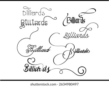 Custom Billiards Monogram Logos – Unique Calligraphy and Emblem Design, Premium Billiards Emblem