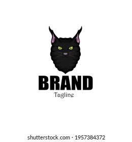 diseño de logotipo de gato negro personalizado